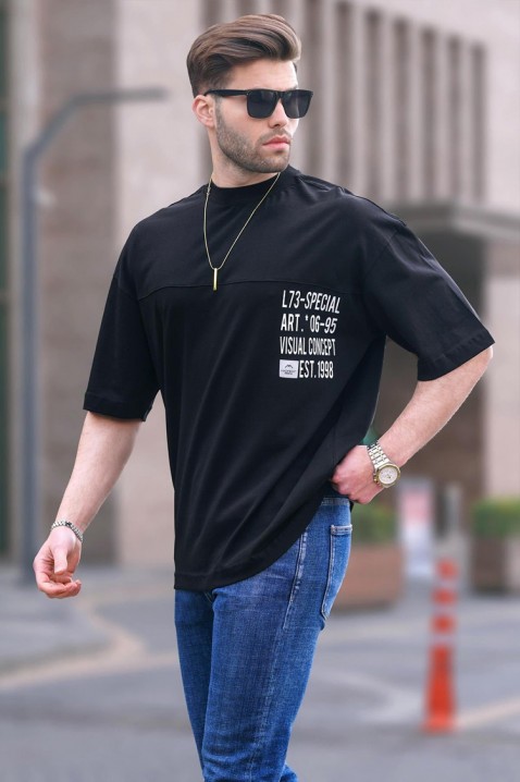 Мъжка тениска MARTILZO BLACK, Цвят: черен, IVET.BG - Твоят онлайн бутик.