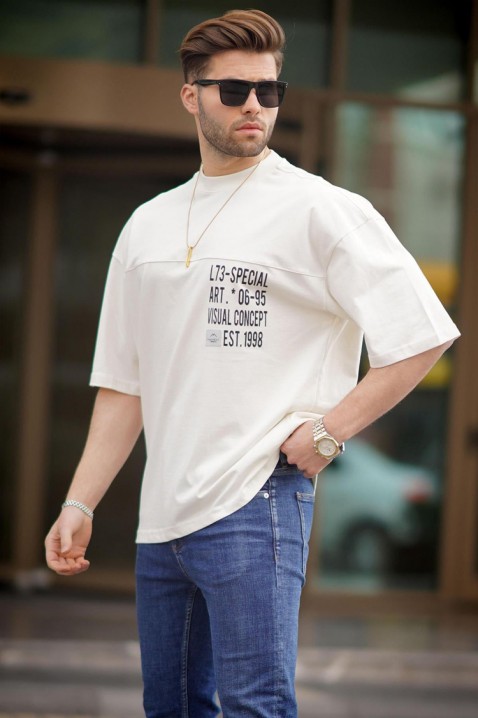 Мъжка тениска MARTILZO ECRU, Цвят: екрю, IVET.BG - Твоят онлайн бутик.