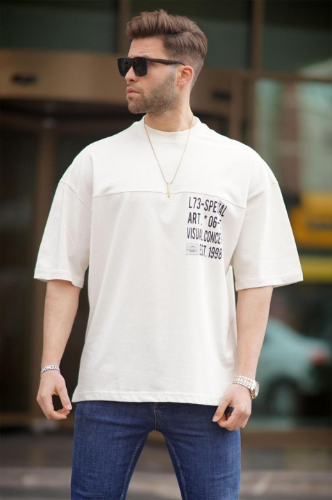 Мъжка тениска MARTILZO ECRU, Цвят: екрю, IVET.BG - Твоят онлайн бутик.