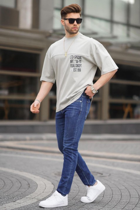 Мъжка тениска MARTILZO GREY, Цвят: сив, IVET.BG - Твоят онлайн бутик.