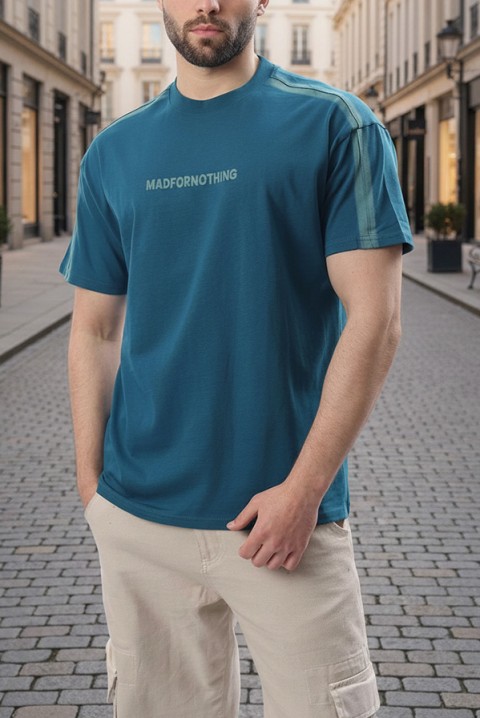 Мъжка тениска CHARLONZO PETROL, Цвят: петрол, IVET.BG - Твоят онлайн бутик.