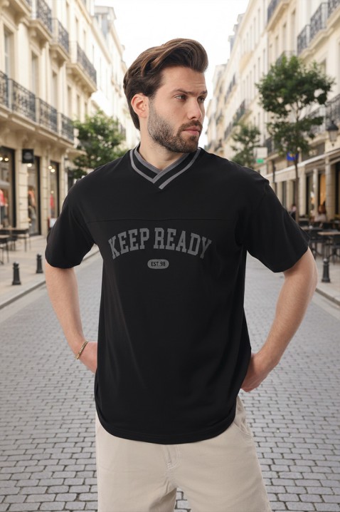 Мъжка тениска FELONZO BLACK, Цвят: черен, IVET.BG - Твоят онлайн бутик.