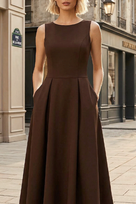 Рокля NERNILZA, Цвят: кафяв, IVET.BG - Твоят онлайн бутик.