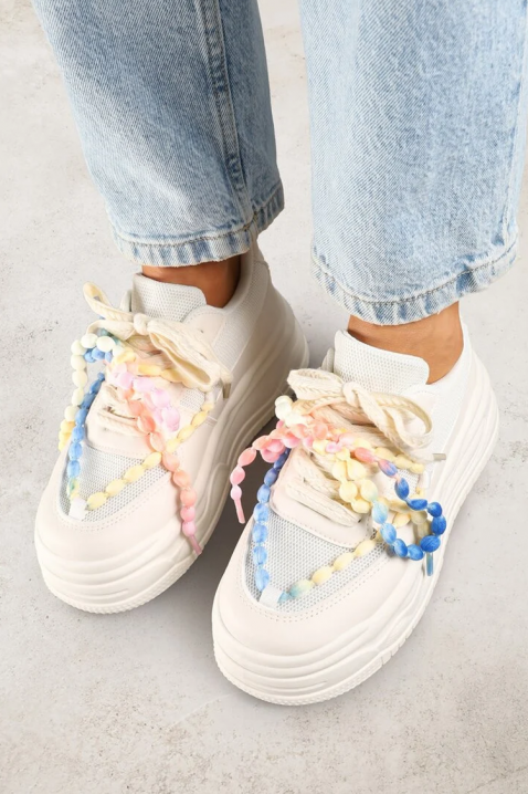 Дамски кецове MOLENZA ECRU, Цвят: екрю, IVET.BG - Твоят онлайн бутик.