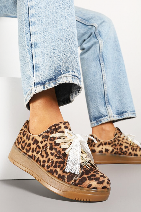 Дамски кецове GLOVELZA, Цвят: леопард, IVET.BG - Твоят онлайн бутик.