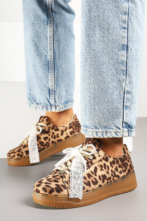 Дамски кецове GLOVELZA, Цвят: леопард, IVET.BG - Твоят онлайн бутик.