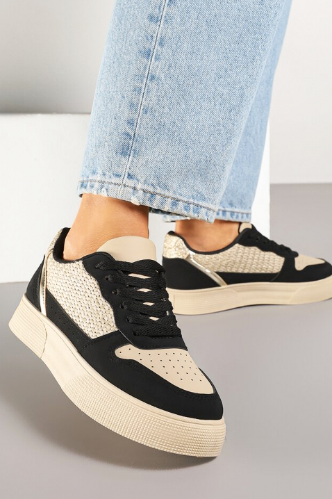 Дамски кецове SELONZA, Цвят: беж с черен, IVET.BG - Твоят онлайн бутик.