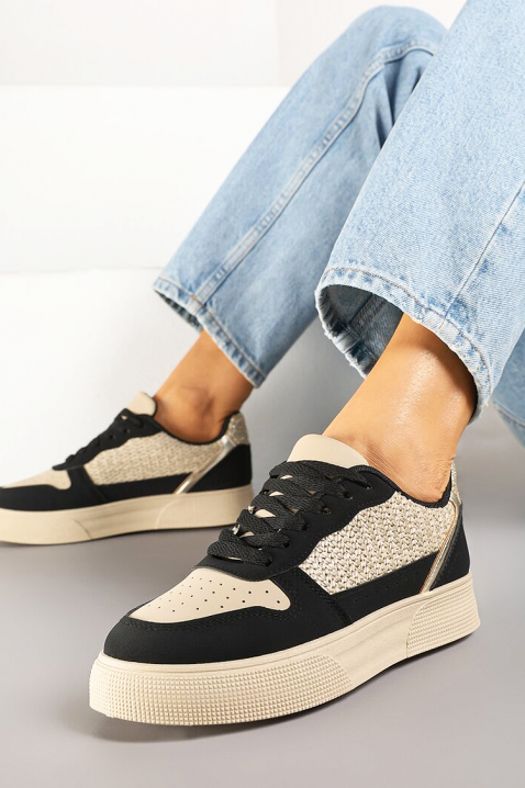 Дамски кецове SELONZA, Цвят: беж с черен, IVET.BG - Твоят онлайн бутик.