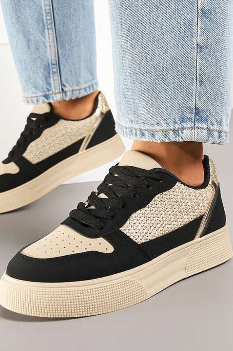 Дамски кецове SELONZA, Цвят: беж с черен, IVET.BG - Твоят онлайн бутик.