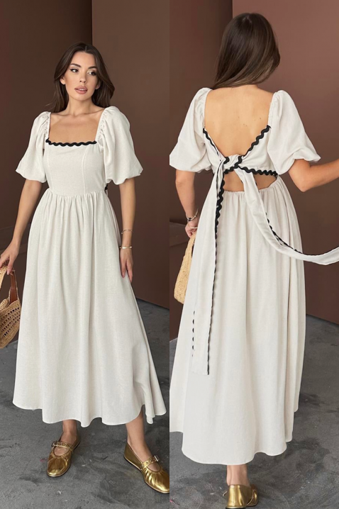 Рокля PRINCELZA, Цвят: екрю, IVET.BG - Твоят онлайн бутик.