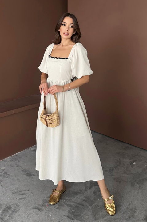 Рокля PRINCELZA, Цвят: екрю, IVET.BG - Твоят онлайн бутик.