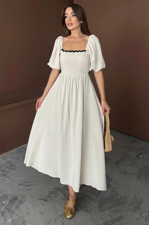 Рокля PRINCELZA, Цвят: екрю, IVET.BG - Твоят онлайн бутик.