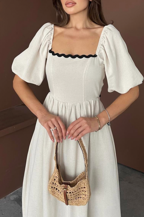 Рокля PRINCELZA, Цвят: екрю, IVET.BG - Твоят онлайн бутик.