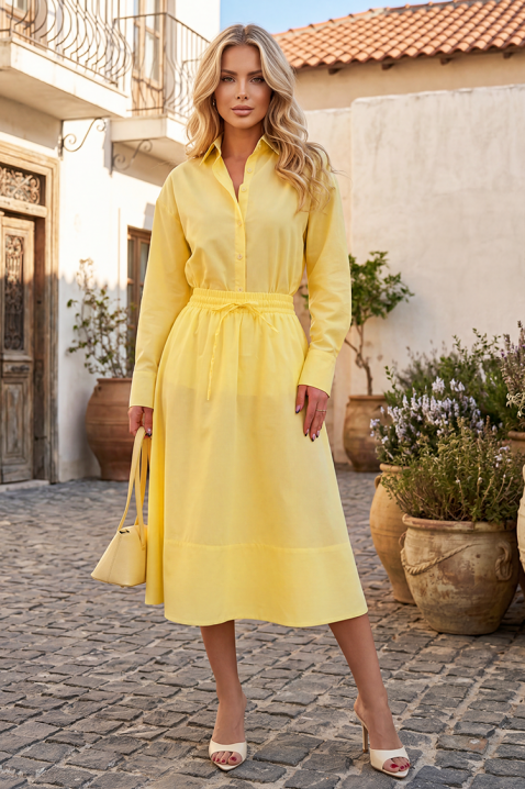 Комплект от ефирна пола и нежна риза в свободна кройка SOLARIA YELLOW, Цвят: жълт, IVET.BG - Твоят онлайн бутик.