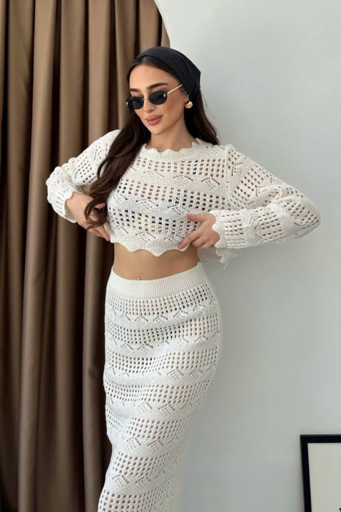 Съблазнителен плетен комплект от две части VIKTORIA ECRU, Цвят: екрю, IVET.BG - Твоят онлайн бутик.