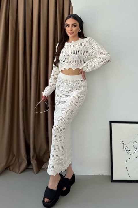 Съблазнителен плетен комплект от две части VIKTORIA ECRU, Цвят: екрю, IVET.BG - Твоят онлайн бутик.