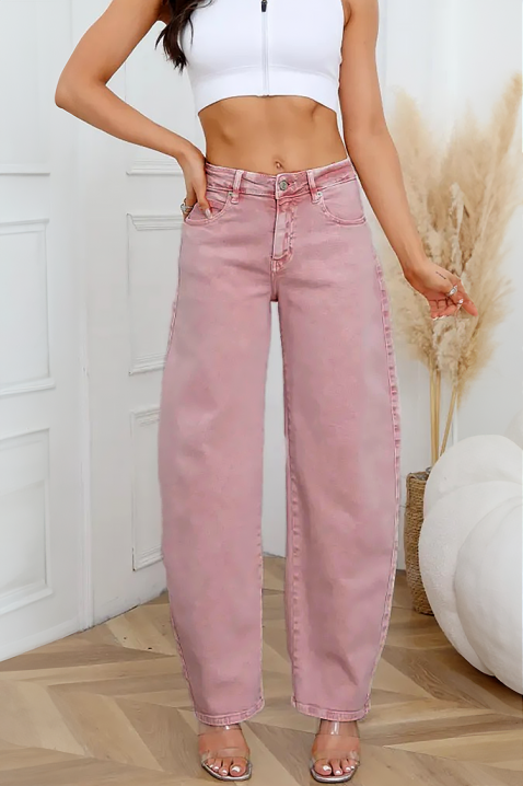 Дънки ZAGROLDA PUDRA, Цвят: пудра, IVET.BG - Твоят онлайн бутик.