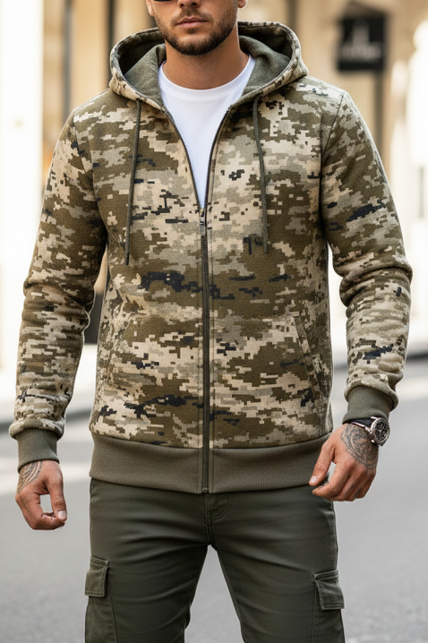 Мъжки суичър DERIFO, Цвят: каки, IVET.BG - Твоят онлайн бутик.