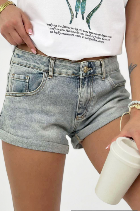 Практични къси дънкови панталони с изчистен дизайн ROSARIA, Цвят: деним, IVET.BG - Твоят онлайн бутик.