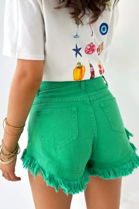 Дамски къси дънкови панталони със свеж летен акцент TIMANA, Цвят: деним, IVET.BG - Твоят онлайн бутик.