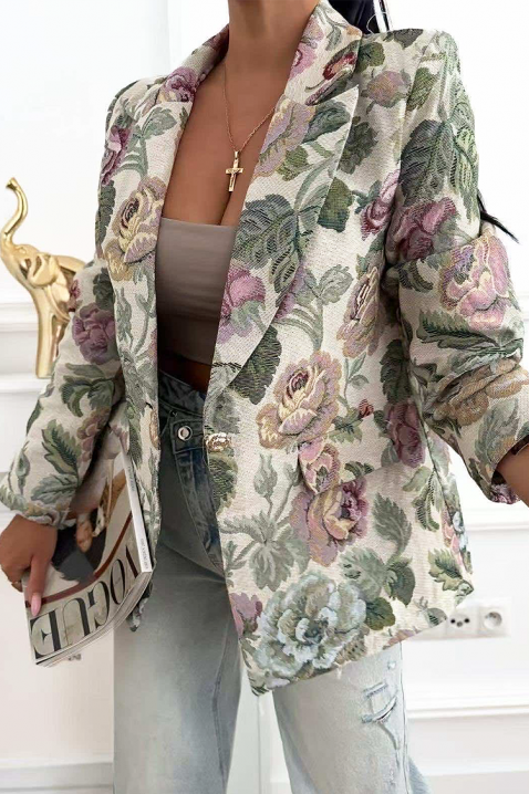 Дамско класическо сако с модерен флорален акцент KELSY, Цвят: многоцветен, IVET.BG - Твоят онлайн бутик.