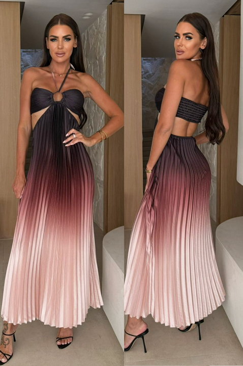 Дълга дамска плисирана рокля с омбре ефект GINEVRA BLACK, Цвят: многоцветен, IVET.BG - Твоят онлайн бутик.