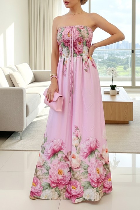 Дамска дълга рокля с флорален принт и бюстие LAREZA, Цвят: многоцветен, IVET.BG - Твоят онлайн бутик.