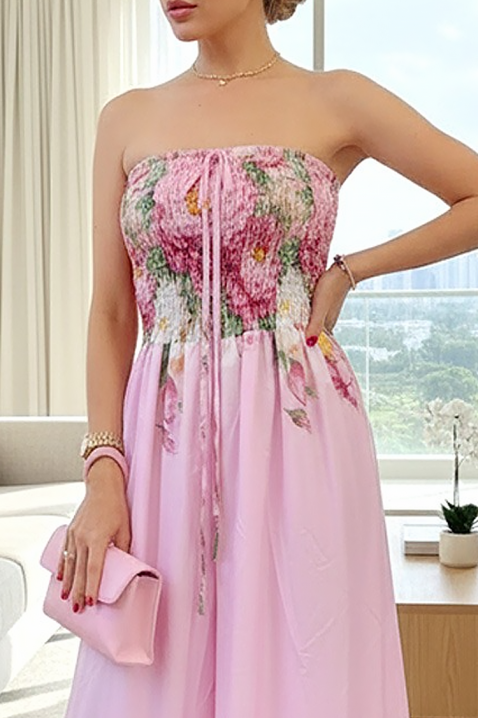 Дамска дълга рокля с флорален принт и бюстие LAREZA, Цвят: многоцветен, IVET.BG - Твоят онлайн бутик.