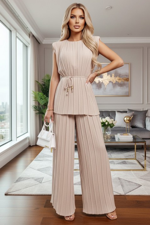 Ефирен дамски комплект KASIANA BEIGE, Цвят: беж, IVET.BG - Твоят онлайн бутик.