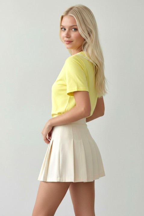 Дамска блуза с декоративна яка ZAREMORA YELLOW, Цвят: жълт, IVET.BG - Твоят онлайн бутик.