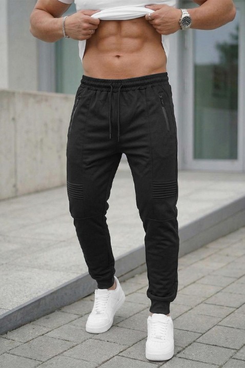 Мъжки спортен пантолон с удобна кройка ICARDI BLACK, Цвят: черен, IVET.BG - Твоят онлайн бутик.