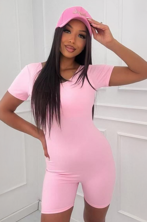 Дамски къс гащеризон с ефектен гръб MOLINARA PINK, Цвят: розов, IVET.BG - Твоят онлайн бутик.