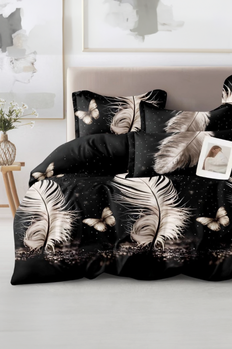 Изискан спален комплект от четири части FETERA 200x220 cm, Цвят: черен, IVET.BG - Твоят онлайн бутик.