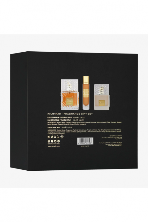 Унисекс арабски комплект Lattafa Khamrah Edp 100 ml + Edp 12 ml + Hair Mist 50 mlIVET.BG - Твоят онлайн бутик.