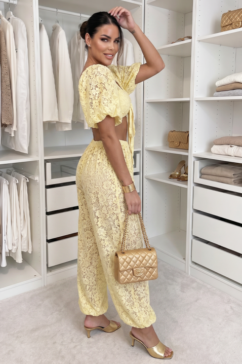 Изящен дантелен дамски комплект ARAMONIA YELLOW, Цвят: жълт, IVET.BG - Твоят онлайн бутик.