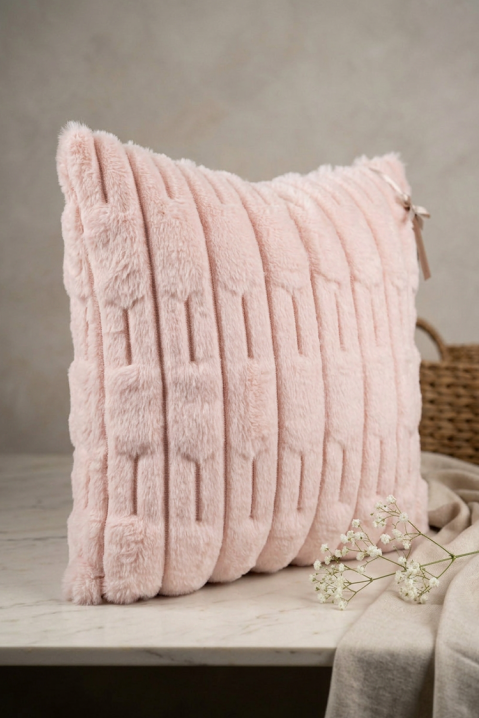 Декоративна калъфка за възглавница с релеф MARLENZA PINK 40х40 cm, Цвят: розов, IVET.BG - Твоят онлайн бутик.