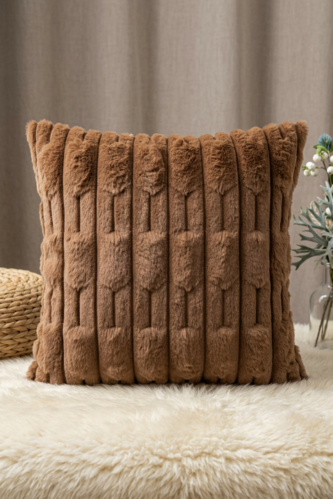 Декоративна калъфка за възглавница с релеф MARLENZA BROWN 40х40 cm, Цвят: кафяв, IVET.BG - Твоят онлайн бутик.