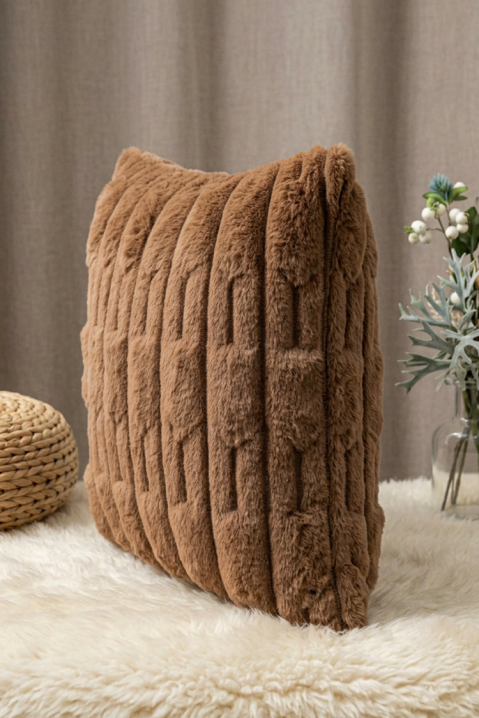 Декоративна калъфка за възглавница с релеф MARLENZA BROWN 40х40 cm, Цвят: кафяв, IVET.BG - Твоят онлайн бутик.