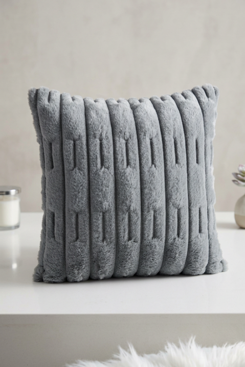 Декоративна калъфка за възглавница с релеф MARLENZA GREY 40х40 cm, Цвят: сив, IVET.BG - Твоят онлайн бутик.