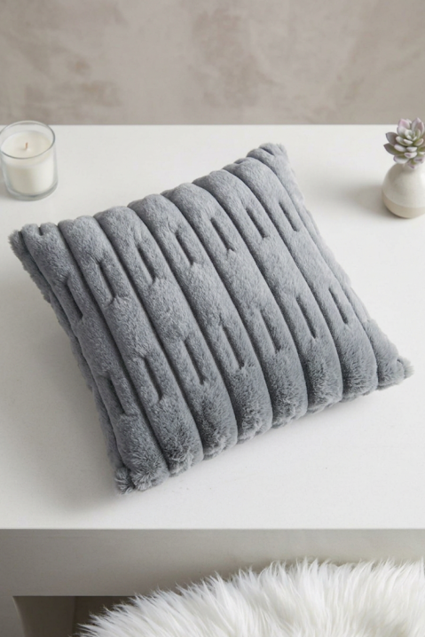 Декоративна калъфка за възглавница с релеф MARLENZA GREY 40х40 cm, Цвят: сив, IVET.BG - Твоят онлайн бутик.