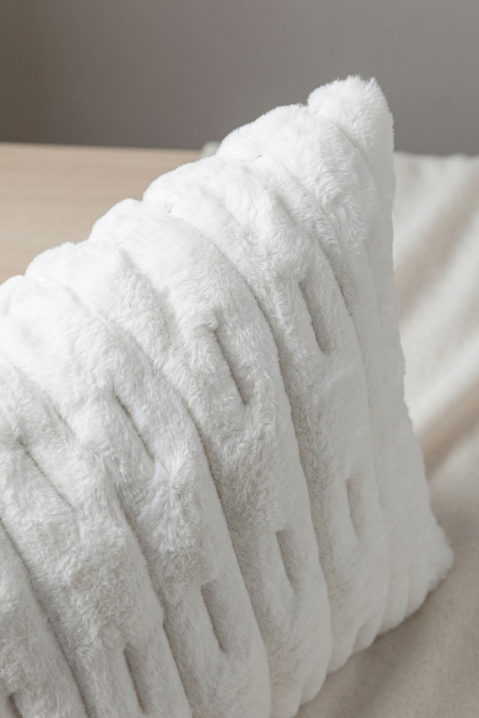Декоративна калъфка за възглавница с релеф MARLENZA WHITE 40х40 cm, Цвят: бял, IVET.BG - Твоят онлайн бутик.