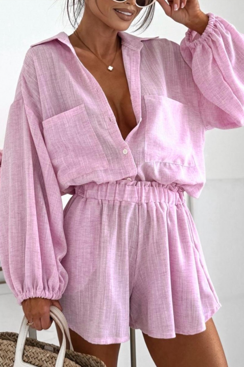 Ефирен дамски комплект от две части ADAMILA PINK, Цвят: розов, IVET.BG - Твоят онлайн бутик.