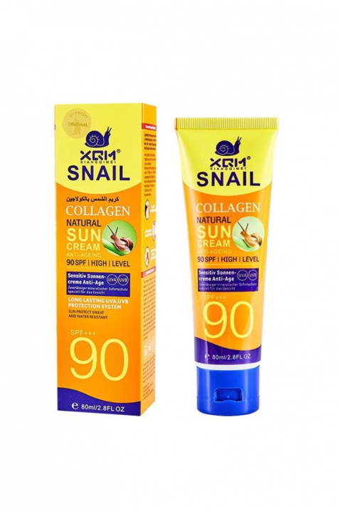 Слънцезащитен крем SPF 90 с колаген от охлюв XQM Snail Collagen Natural Suncream 80 mlIVET.BG - Твоят онлайн бутик.