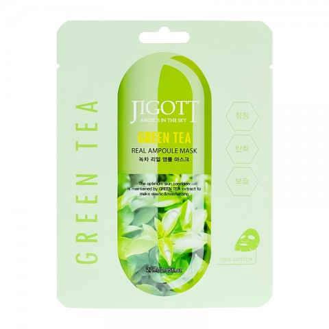 Jigott Green Tea Real Ampoule Mask 27 mlIVET.BG - Твоят онлайн бутик.