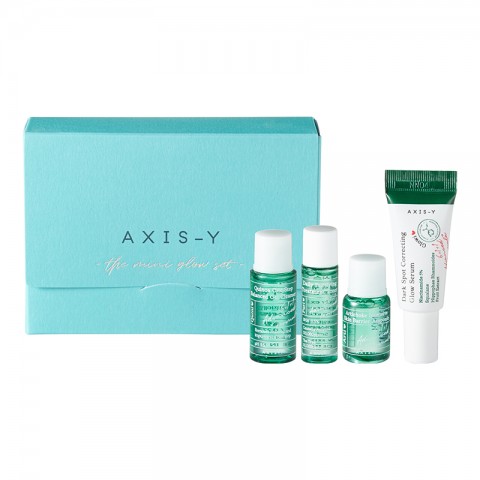 AXIS-Y The Mini Glow Set Cleanser 8 ml + Toner 5 ml + Ampoule 5 ml + Serum 5 ml + Gift Card + StickersIVET.BG - Твоят онлайн бутик.