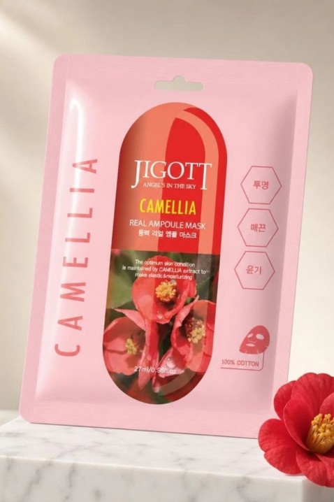 Jigott Camellia Real Ampoule Mask 27 mlIVET.BG - Твоят онлайн бутик.