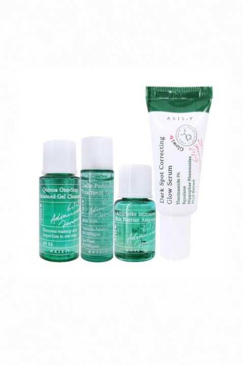 AXIS-Y The Mini Glow Set Cleanser 8 ml + Toner 5 ml + Ampoule 5 ml + Serum 5 ml + Gift Card + StickersIVET.BG - Твоят онлайн бутик.