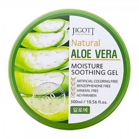 Jigott Natural Aloe Vera Moisture Soothing Gel 300 mlIVET.BG - Твоят онлайн бутик.