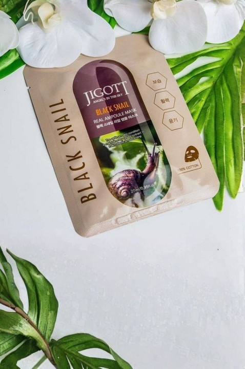 Jigott Black Snail Real Ampoule Mask 27 mlIVET.BG - Твоят онлайн бутик.