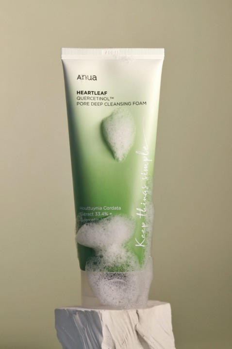 ANUA Heartleaf Quercetinol Pore Deep Cleansing Foam с кверцетинол и листа от хамамелис 150 mlIVET.BG - Твоят онлайн бутик.